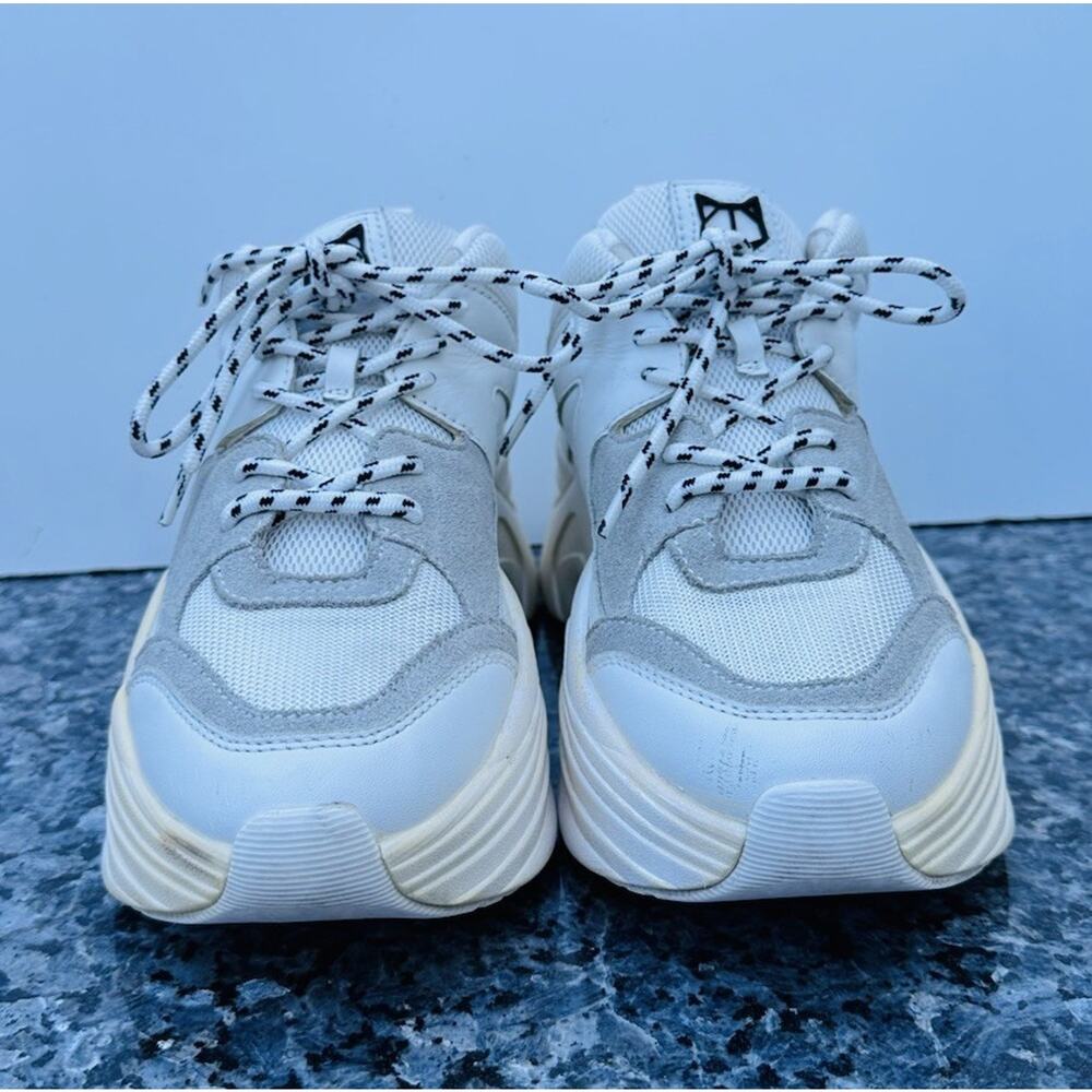 Naked Wolfe Track Sneaker White Women Platform Chunky Shoes Vegan Leather Sz 8